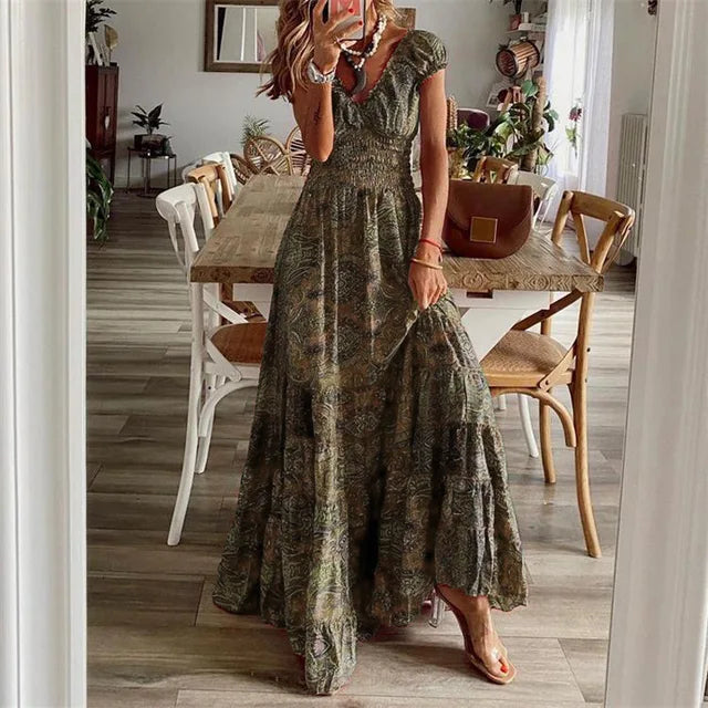 LM | Elegant dress with elastic waistband