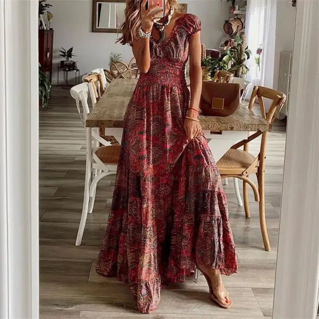 LM | Elegant dress with elastic waistband