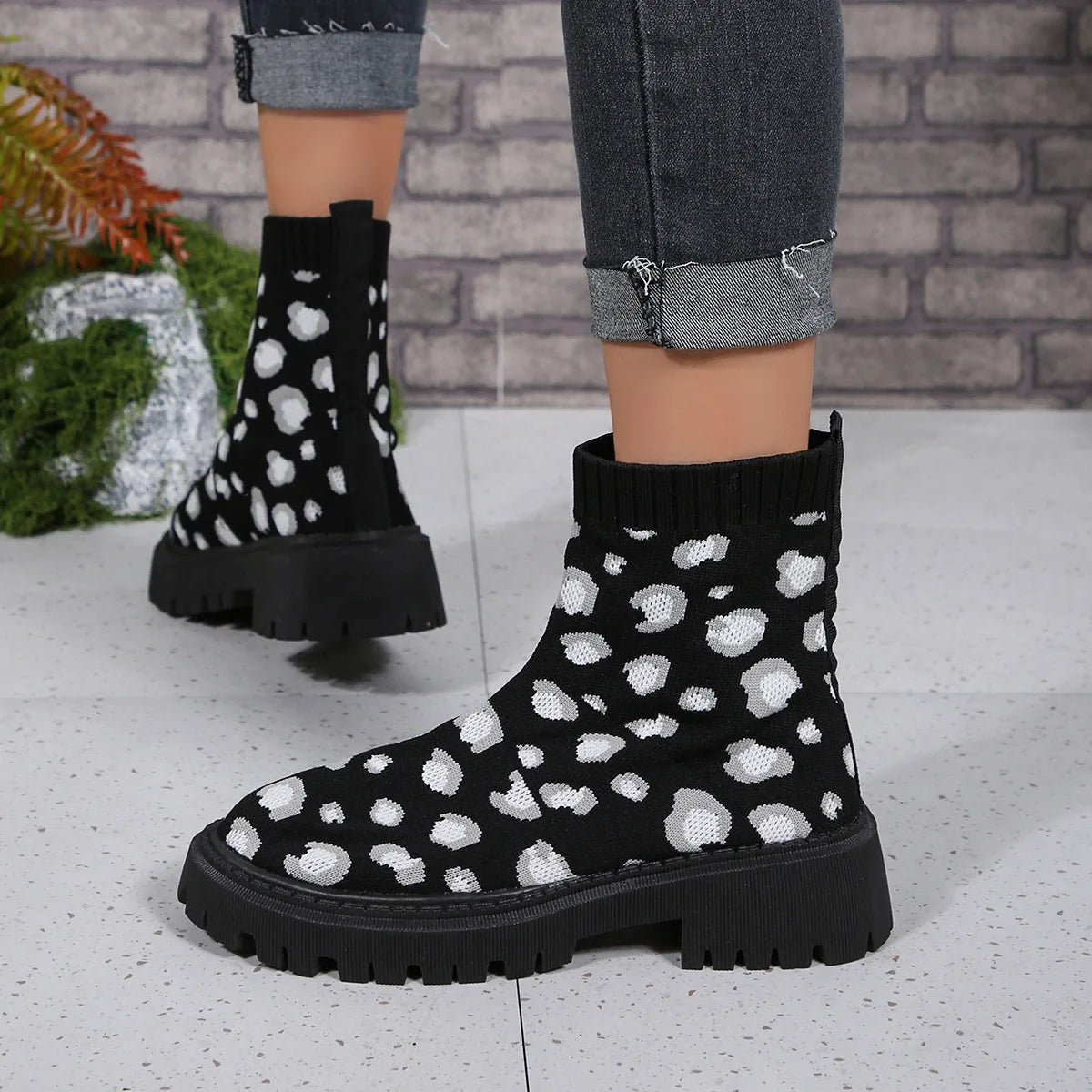 Plus Size 36-43 Shoes for Women Winter Comfortable Platform Boots Ankle Short Non-slip Mesh Casual Zapatos De Mujer
