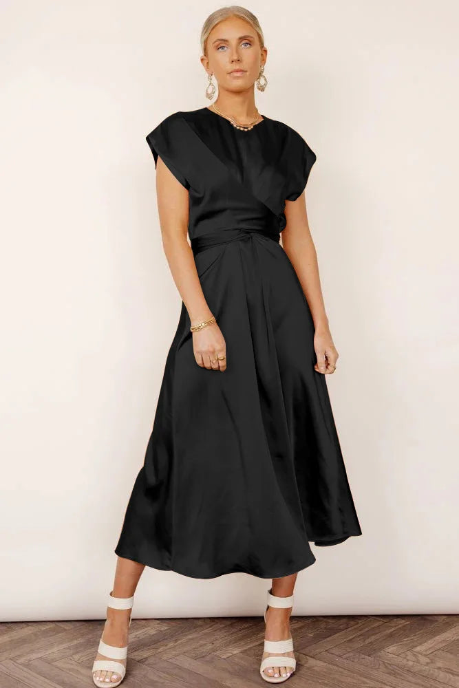 LM | Elegant party dress in silk satin