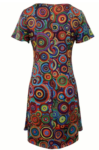 LM | multicolored boho dress with graphic print
