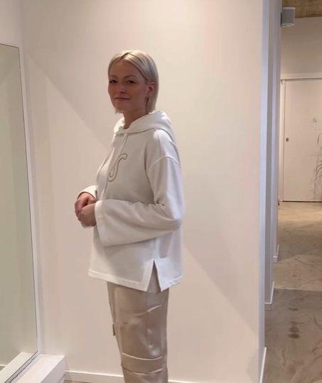 Klassische Weiße Hoodie-Jacke