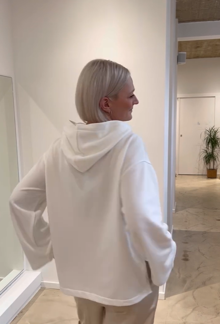 Klassische Weiße Hoodie-Jacke