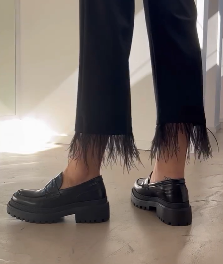 Glänzende Chunky-Loafer