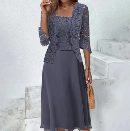 LM | Amelia - Midi dress with lace pattern