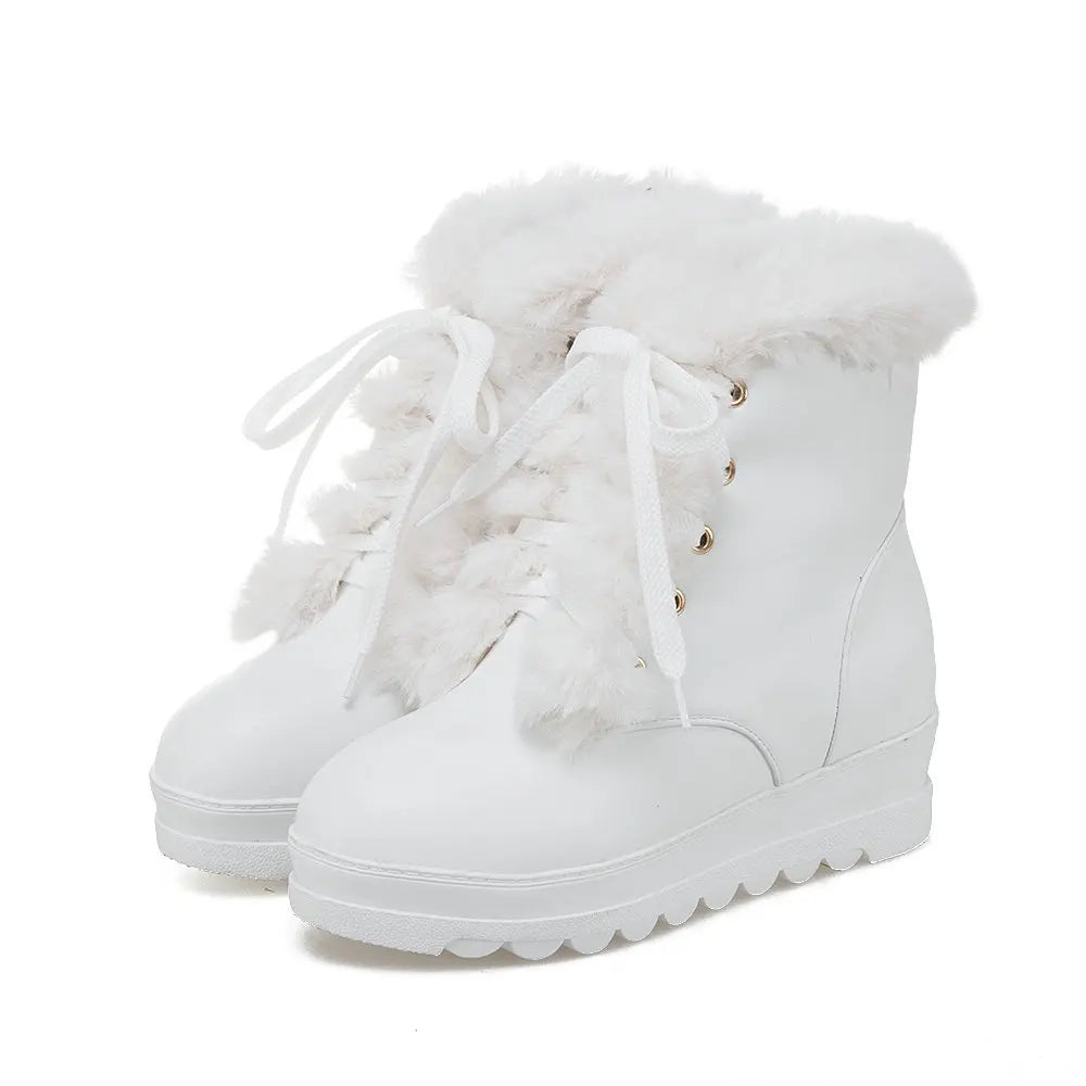Trendy High-top Thick-soled Cotton Shoes Women's Warm Winter Board Shoes Outdoor Cold Resistant Non-slip Snow Boots Sizes 34-43