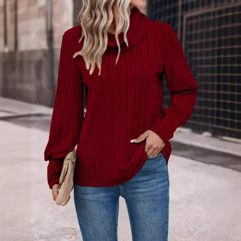 LM | Women's Cowl Neck Long Sleeve Shirt