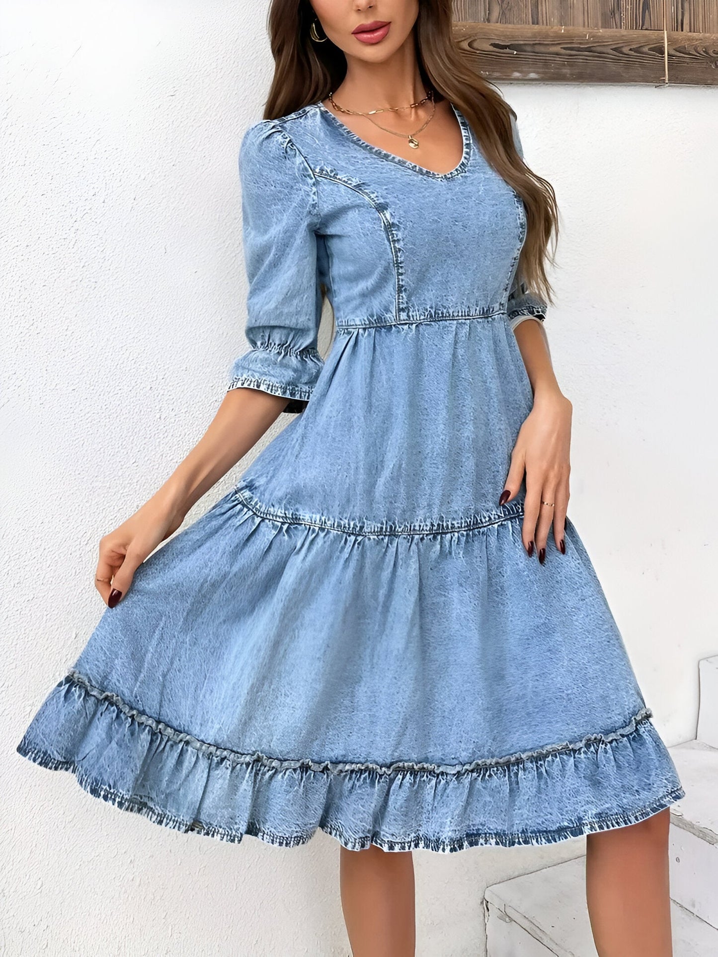 LM | Stylish denim summer dress