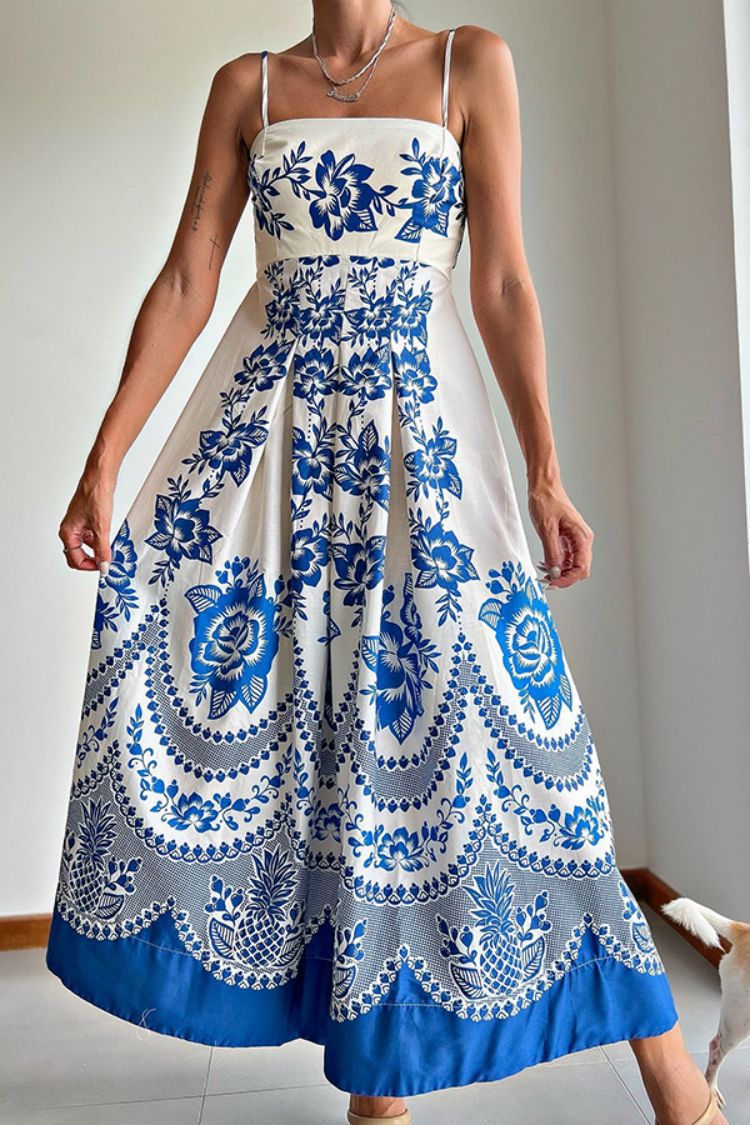 LM | Ceramic midi dress blue