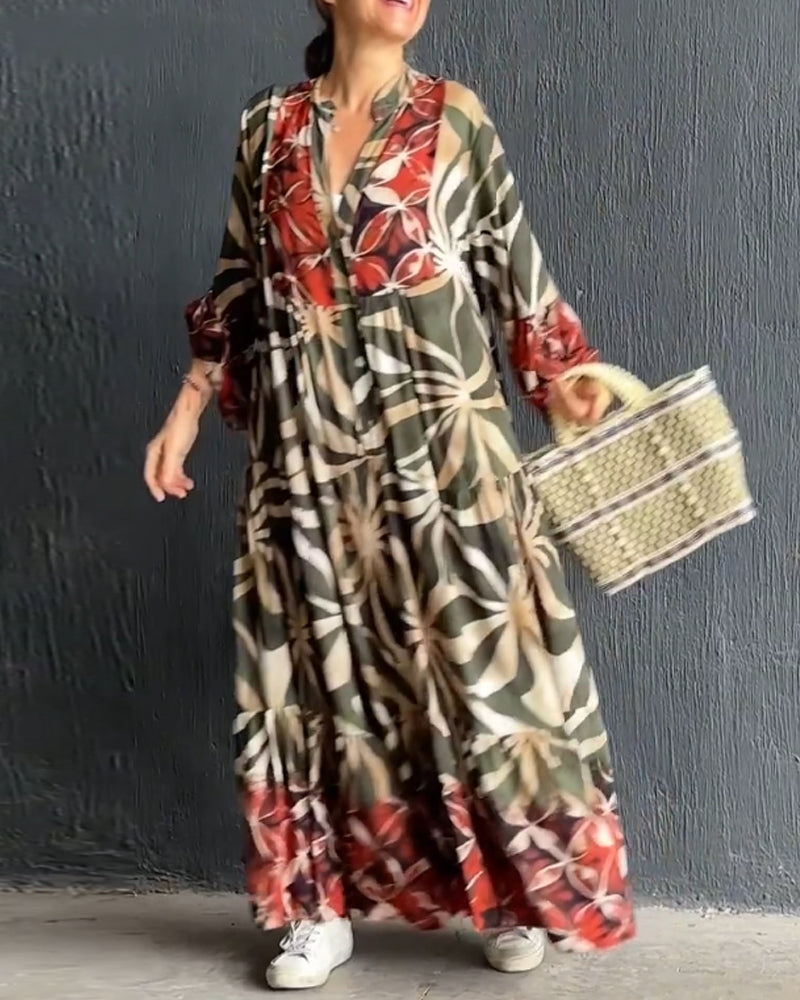 LM | Printed, loose-fitting vacation dress
