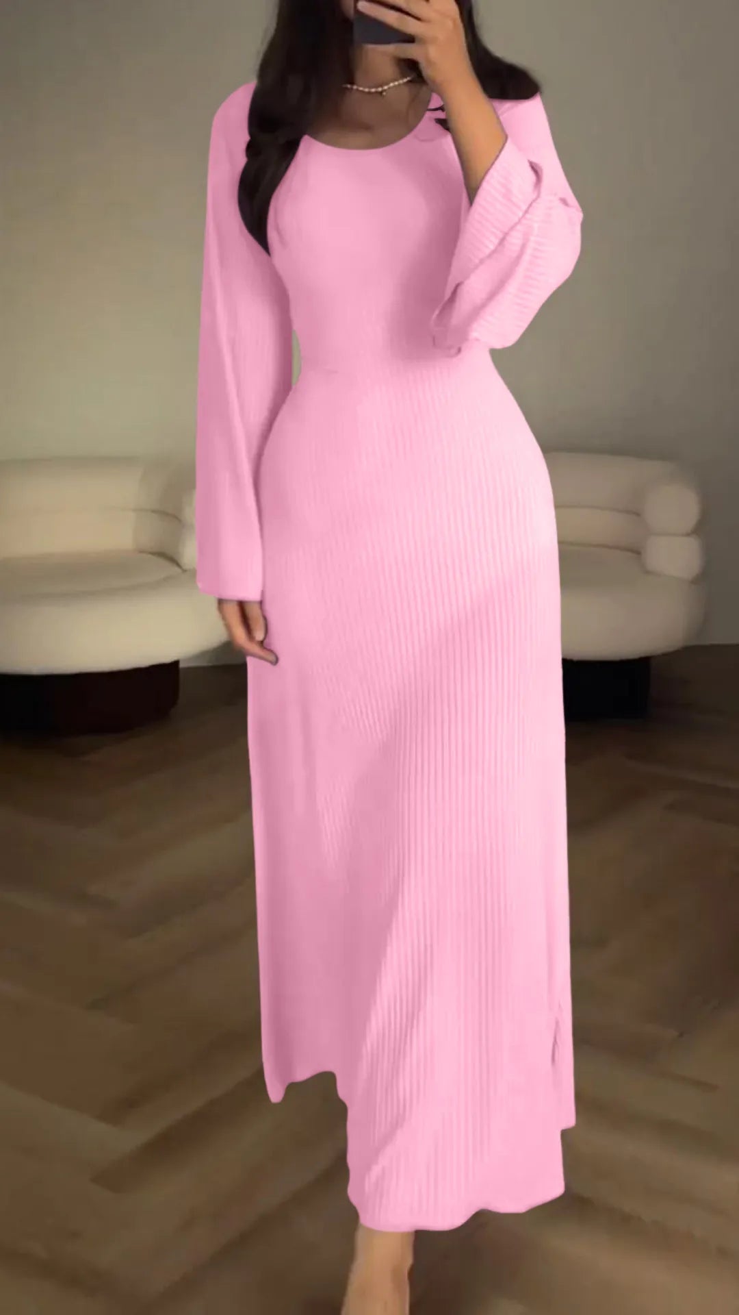 LM | Elegant long-sleeved dress