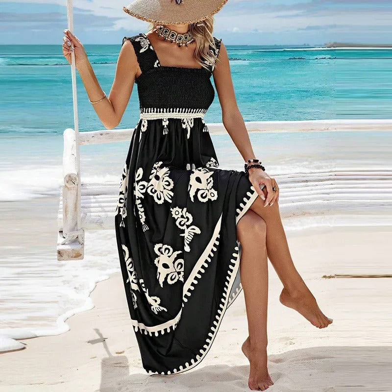 LM | Sleeveless dress with square neckline