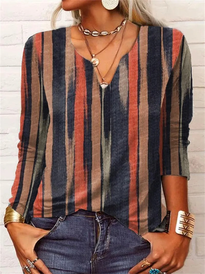 MB | langärmeliges Top mit Boho-Patchwork-Druck