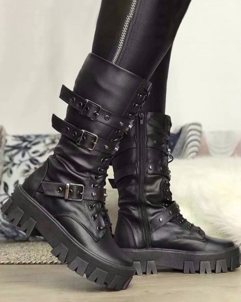 LM | Boots with zipper and buckles