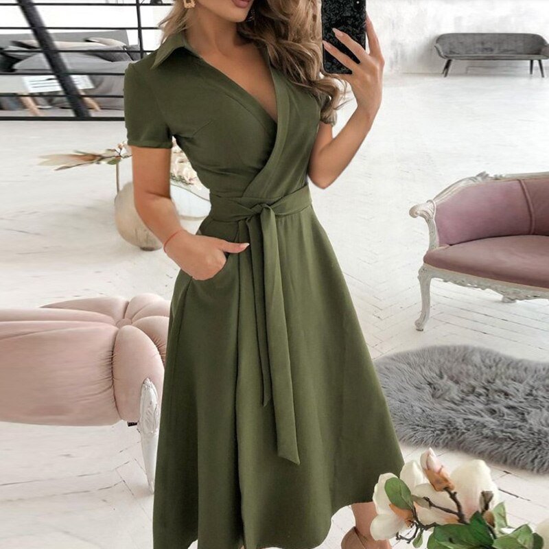 LM | A-line dress with bow tie