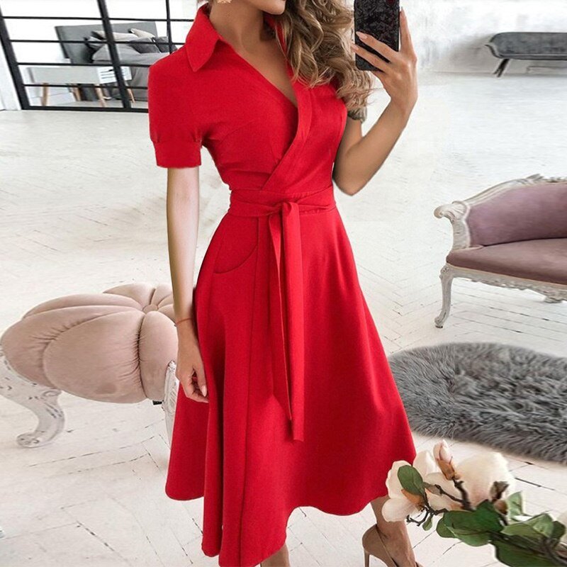 LM | A-line dress with bow tie