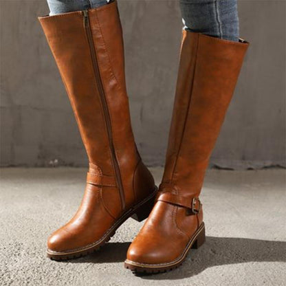 LM | Women's high boots with buckle and heel