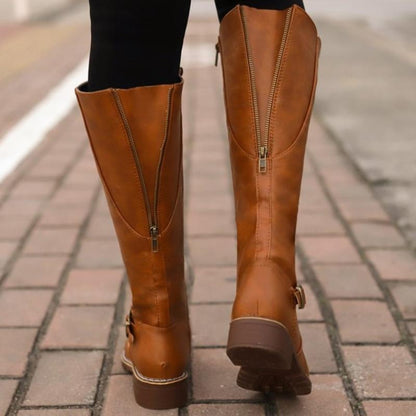 LM | Women's high boots with buckle and heel