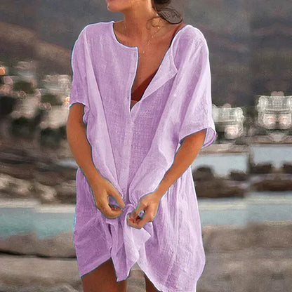 LM | Airy beach dress with button fastening