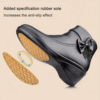 LM | SIDE ZIPPER PLATFORM BOWKNOT BOOTS