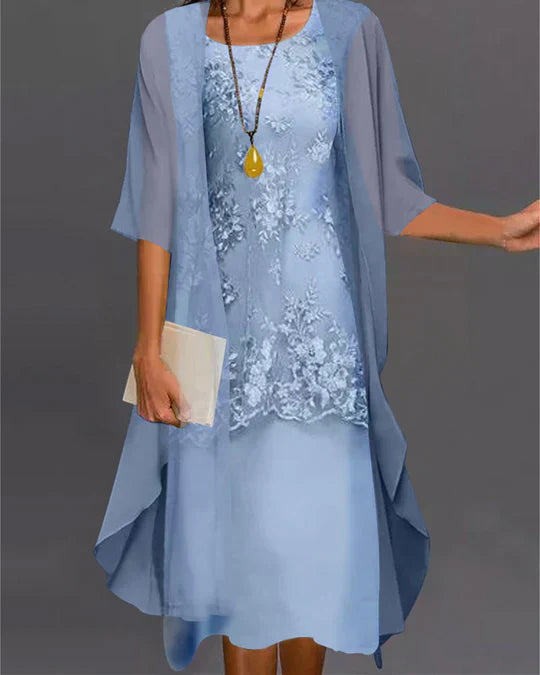 LM | elegant two-piece chiffon dress