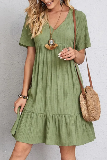 LM | Women's dress with V-neck and frills