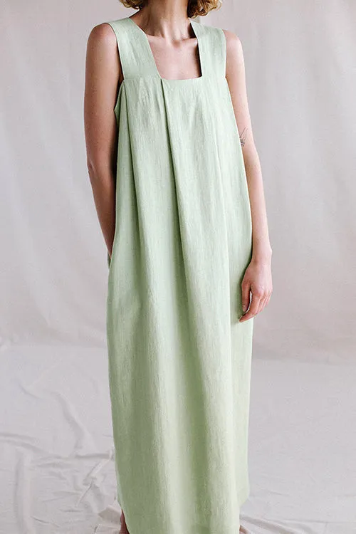 LM | Maxi sleeveless dress with square neckline