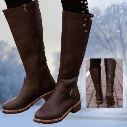 LM | Women's high boots with buckle and heel