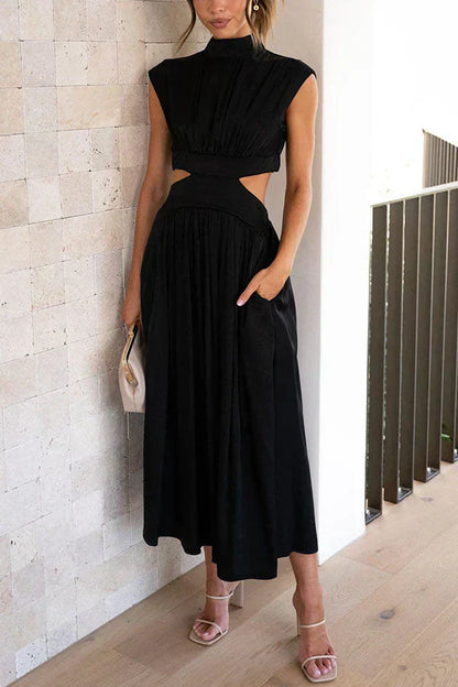 LM | Ladies pleated maxi dress
