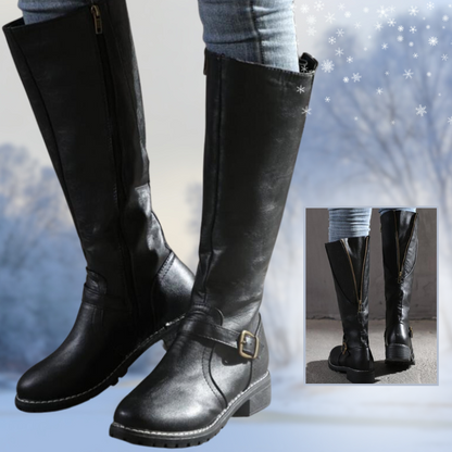 LM | Women's high boots with buckle and heel