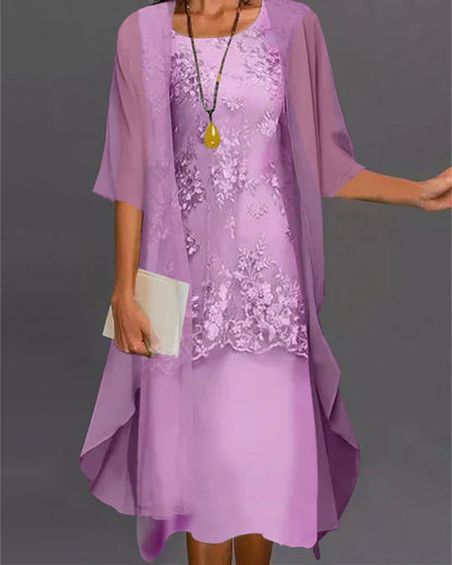 LM | elegant two-piece chiffon dress