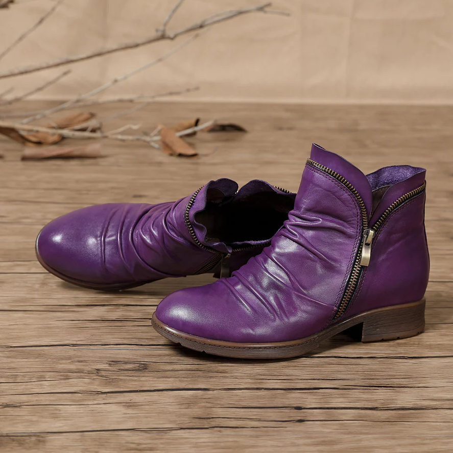 LM | cozy leather boots at the ankle