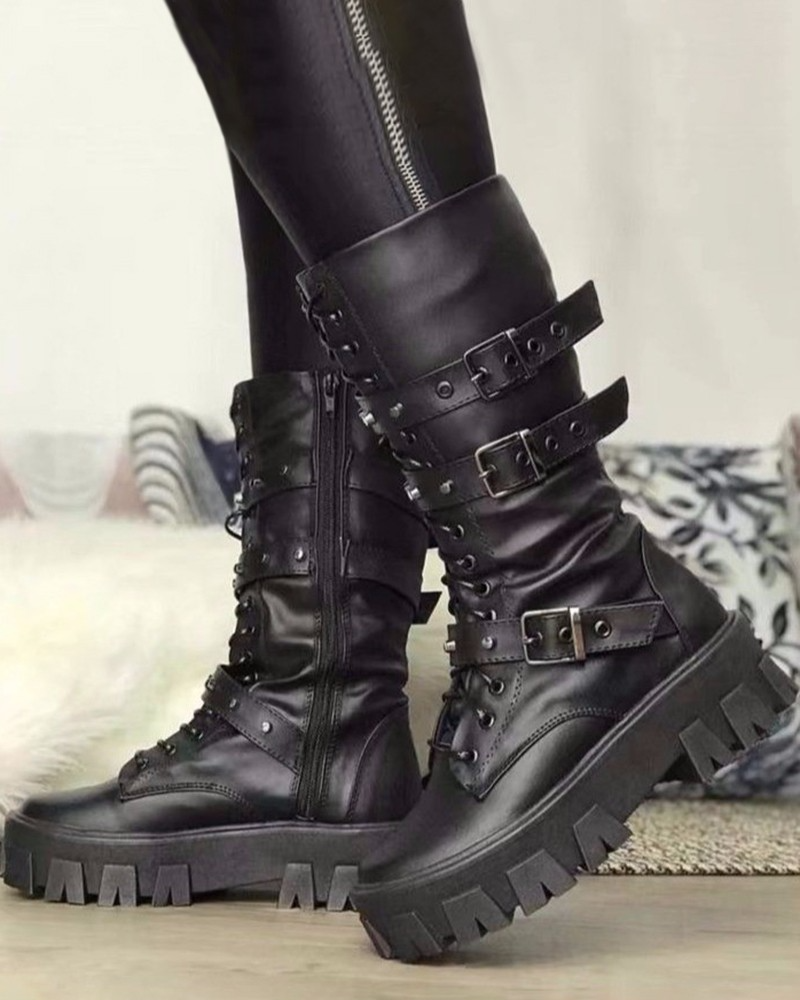LM | Boots with zipper and buckles