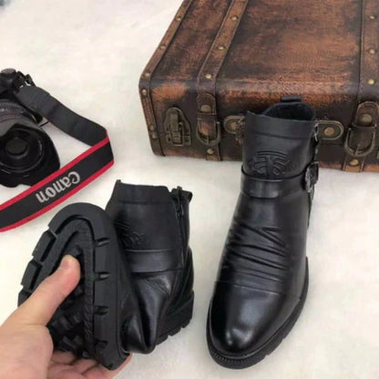 LM | Hand-stamped boots with zipper