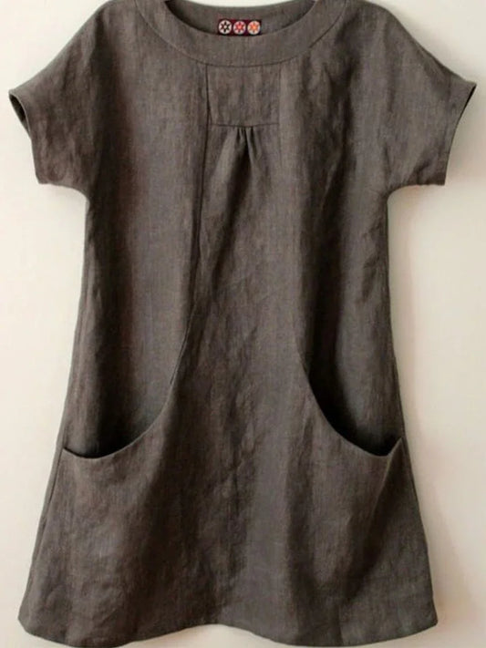 LM | cotton blend shirts and tops with pockets with short sleeves Linen