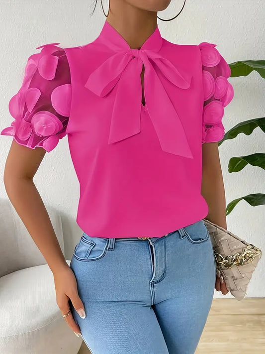 LM | Elegant blouse with tie neckline