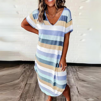 LM | Comfortable dress with V-neckline