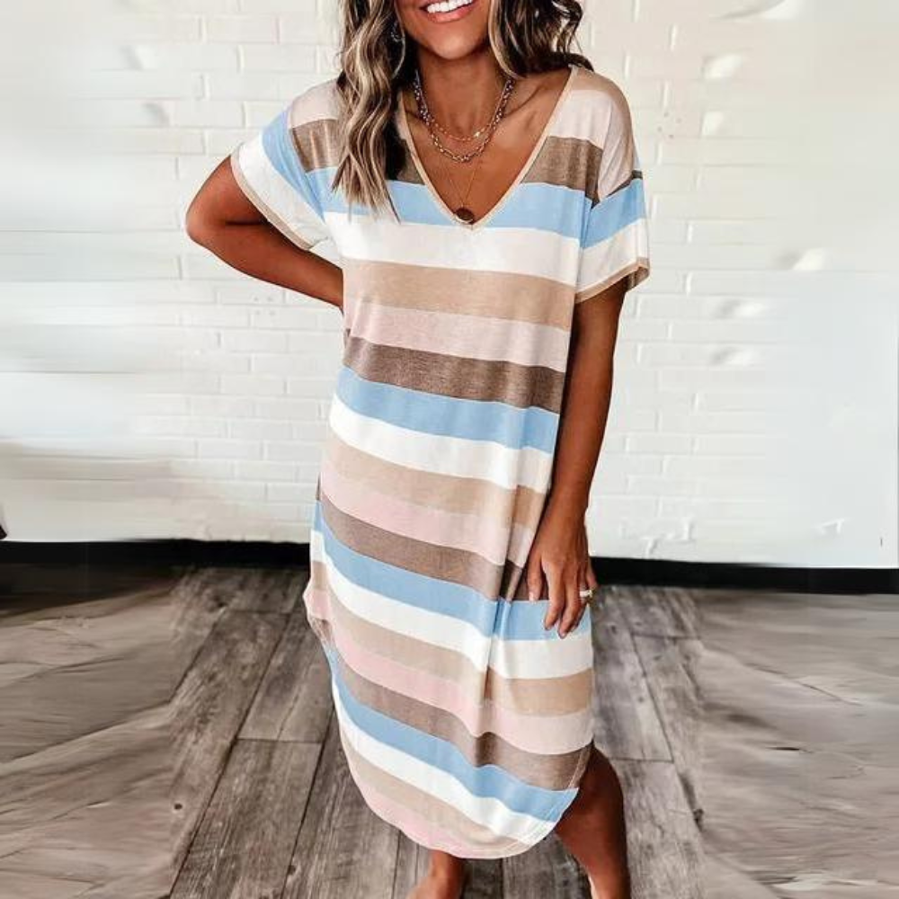 LM | Comfortable dress with V-neckline