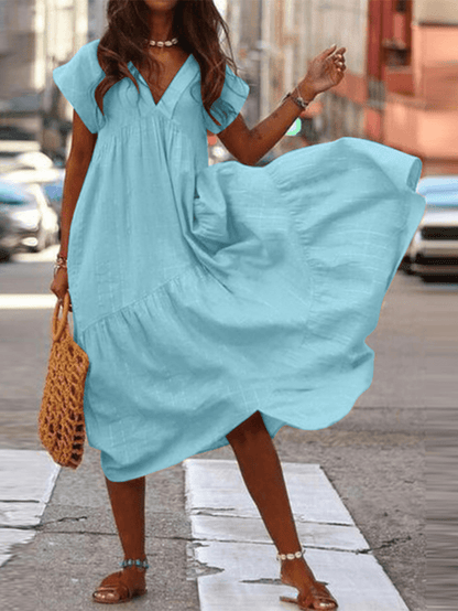 LM | Ladies dress 100% cotton plain casual