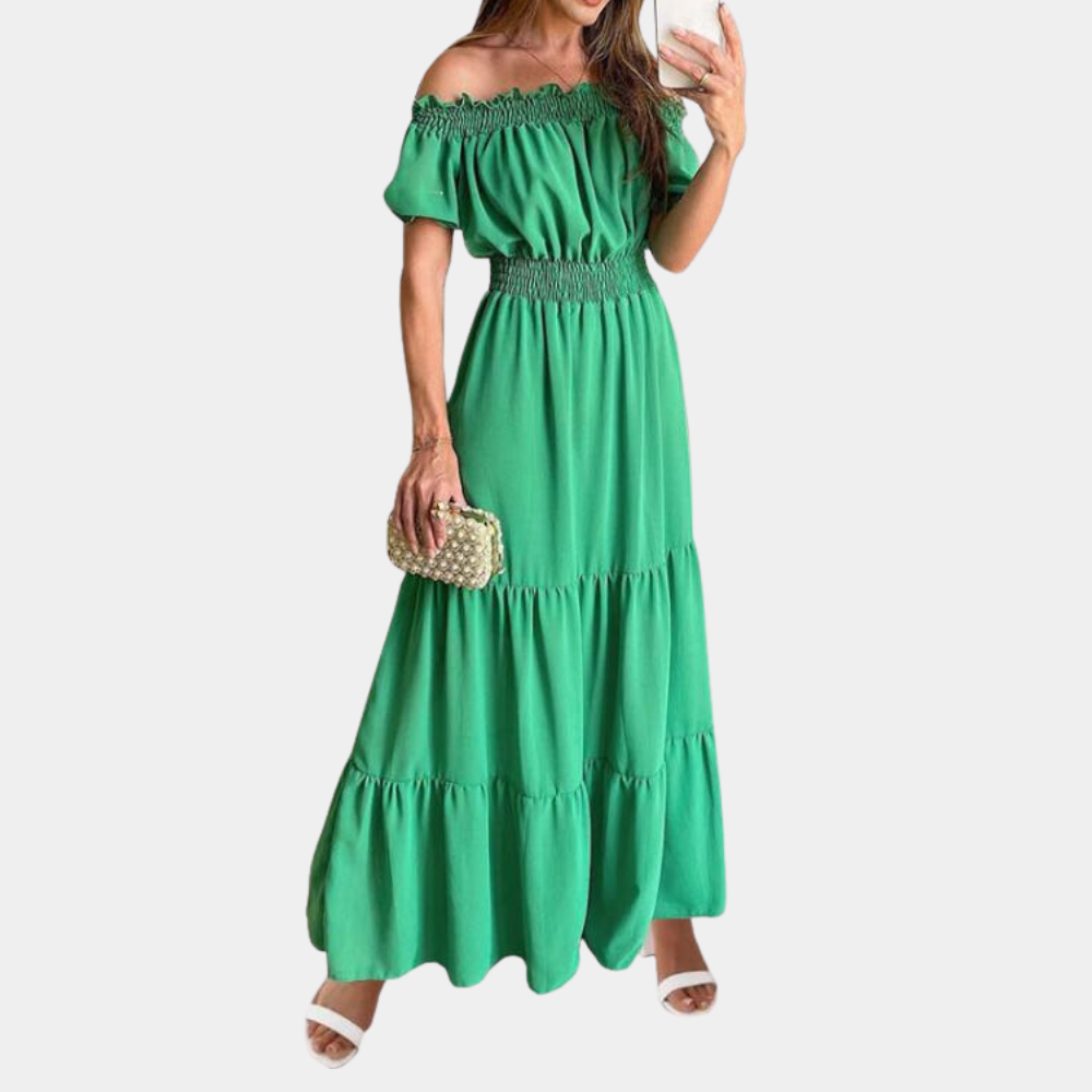 LM | Stylish maxi dress with off-the-shoulder for women