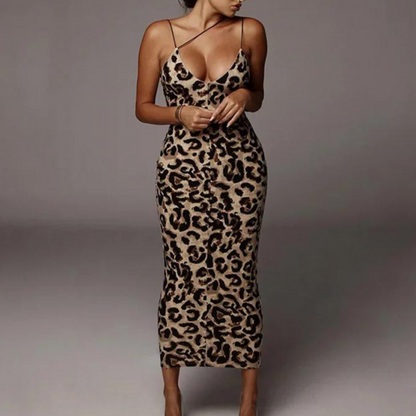 LM | Stylish women's dress with animal print