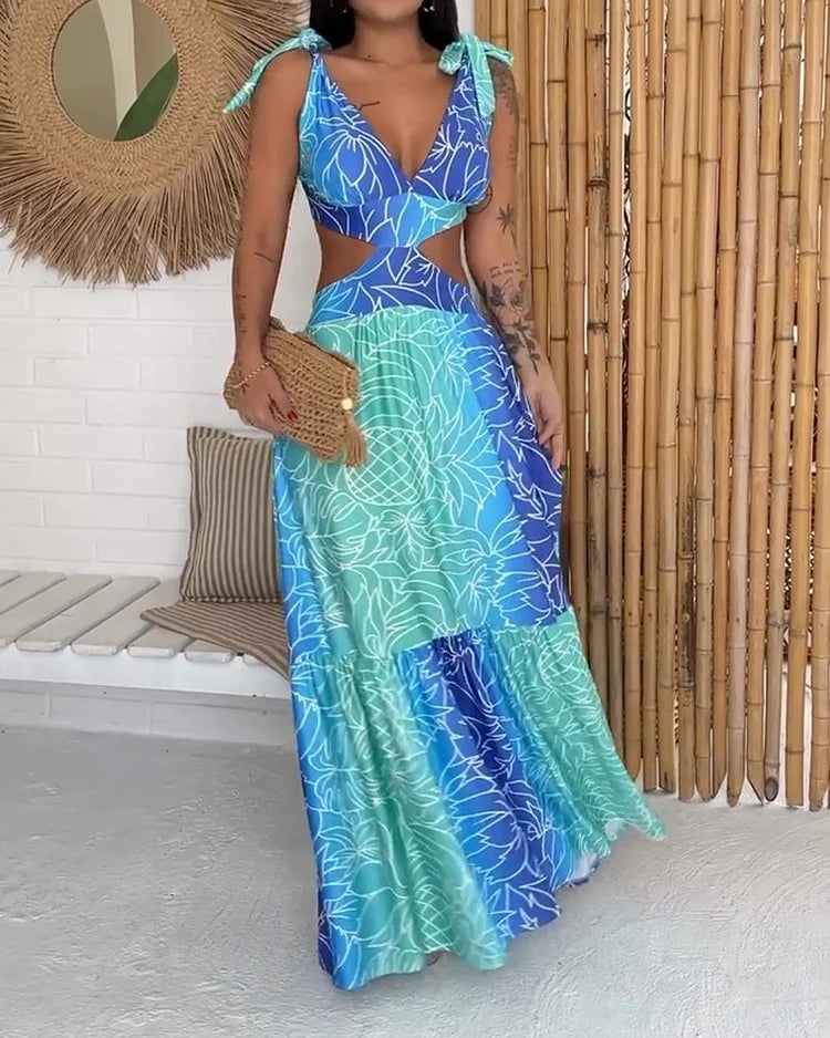 LM | Stylish midi dress with print pattern