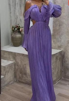 LM | Maxi off-the-shoulder dress purple