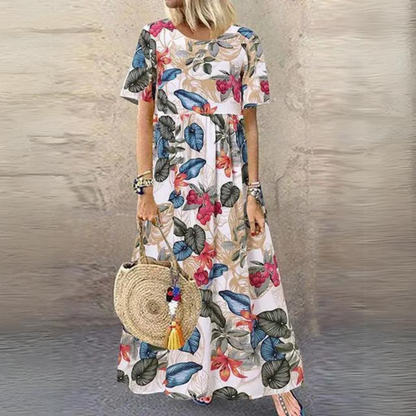 TS | Elegant dress with round neckline