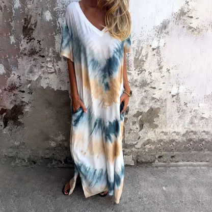 LM | Silk V-neck long dress