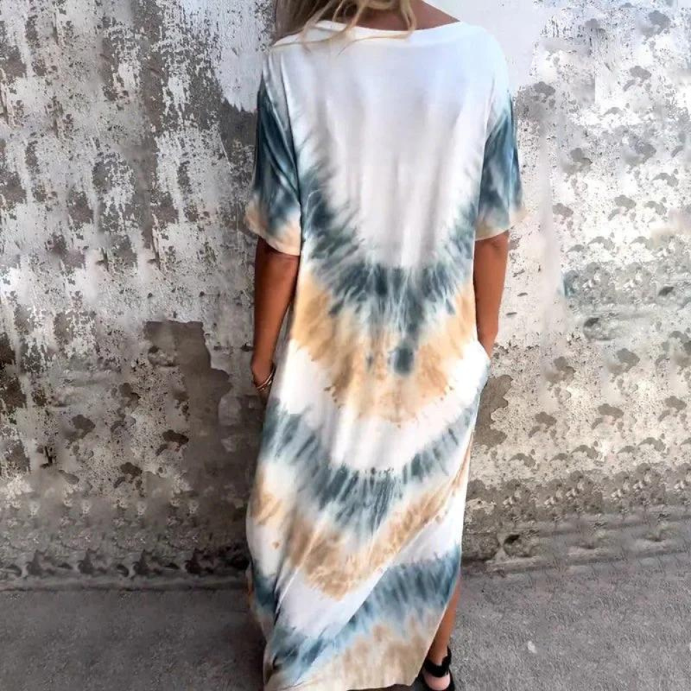 LM | Silk V-neck long dress