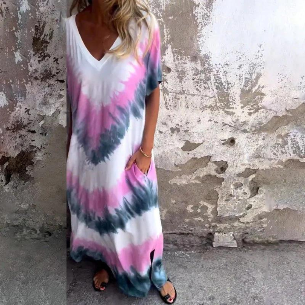 LM | Silk V-neck long dress