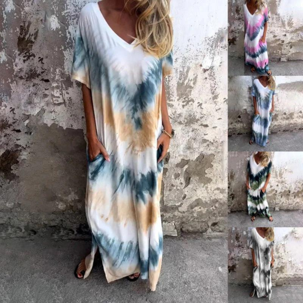 LM | Silk V-neck long dress