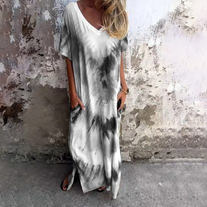 LM | Silk V-neck long dress