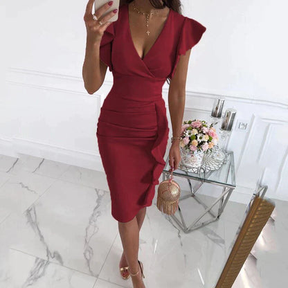 LM | Charming dress with ruffled sleeves